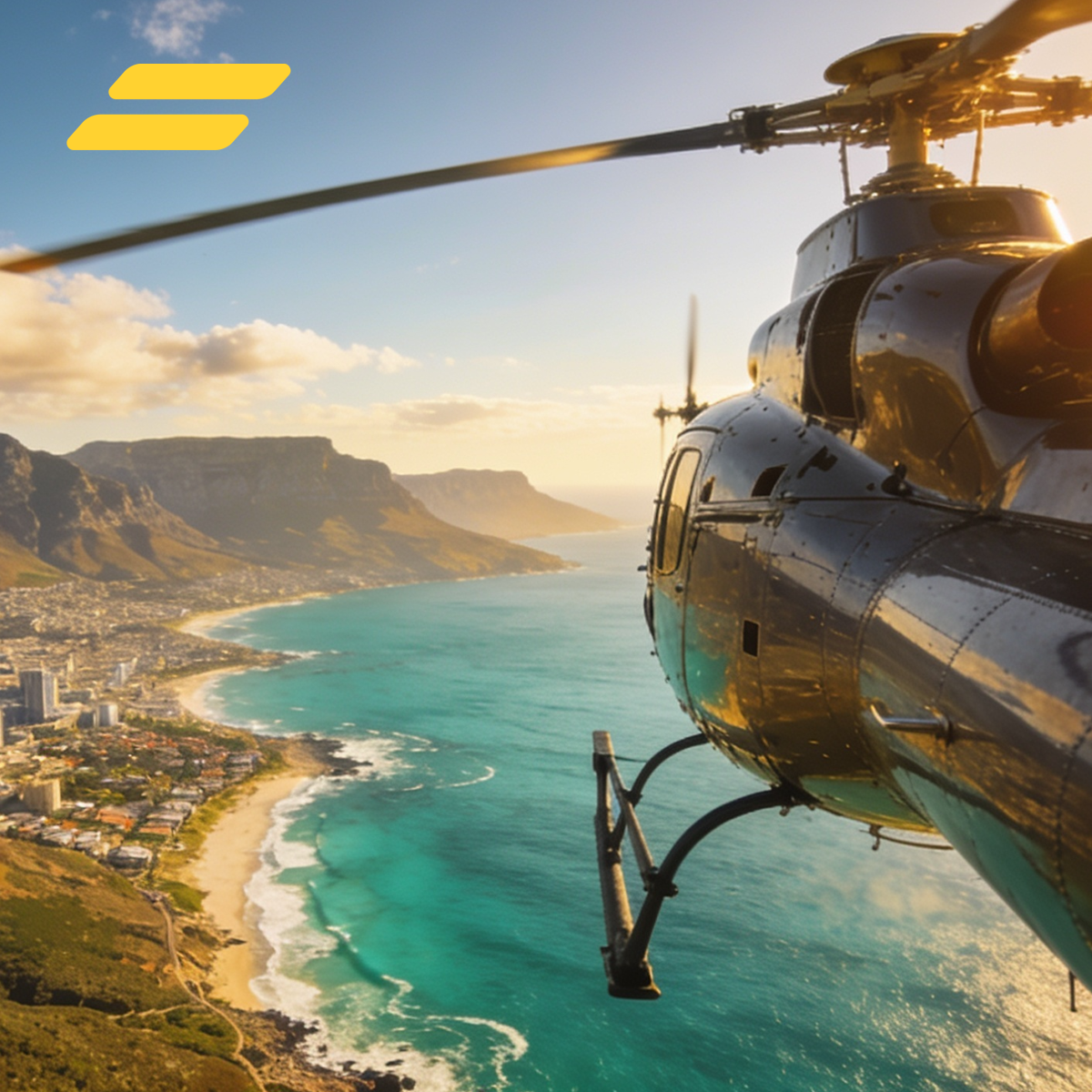 Airblade Aviation helicopter above Cape Town