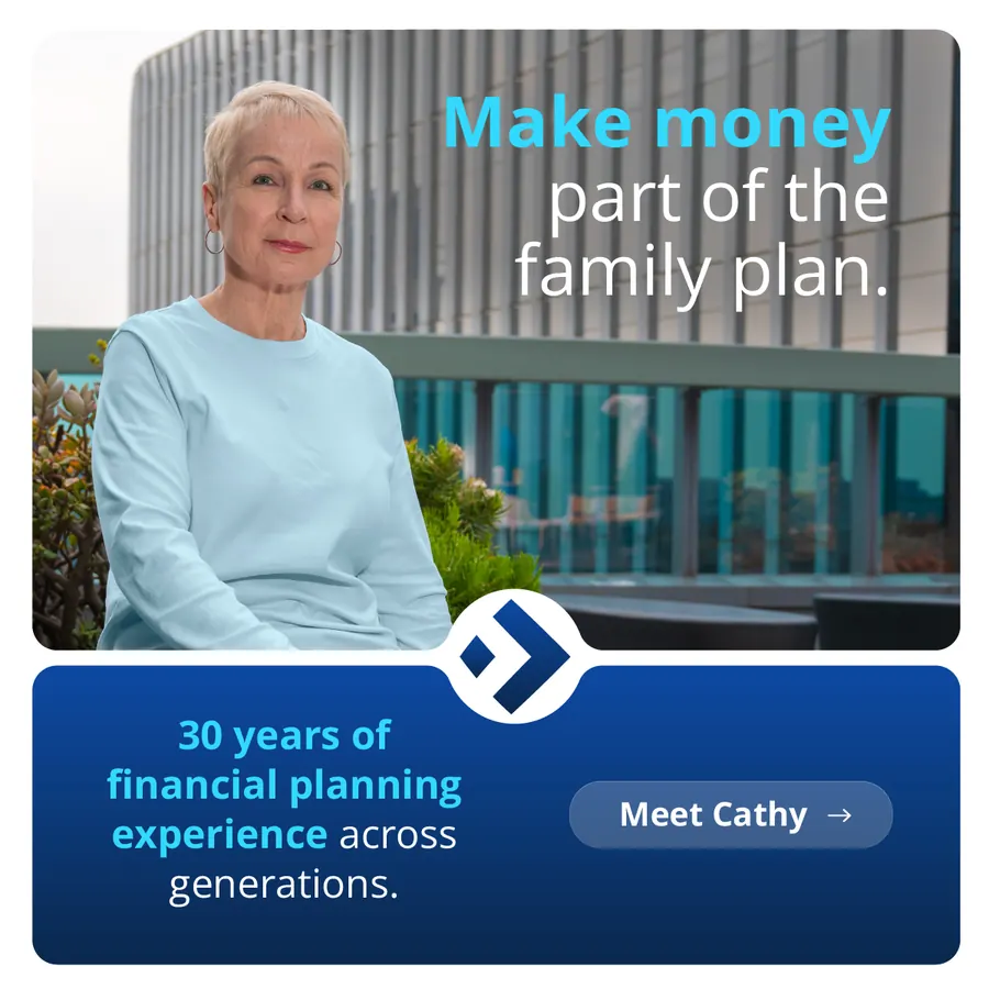 Instagram post: Cathy, 30 years of financial planning experience across generations